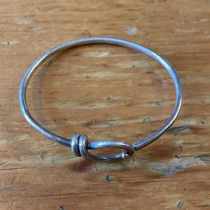 Sterling Silver Clasp Bracelet with 14k Gold knob